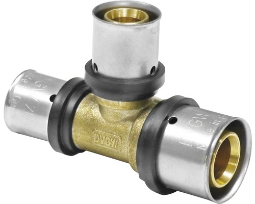 Pressfitting T-Stück TH und U-Konturfür 20 x 20 x 16 mm für Verbundrohr T-Stück Verbinder aus Messing für Sanitärinstallation