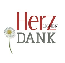 Herzlichen Dank Schriftzug mit Gänseblümchen