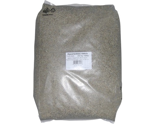 Sack mit Aquariumkies, Körnung 1 bis 2 mm, 25 kg