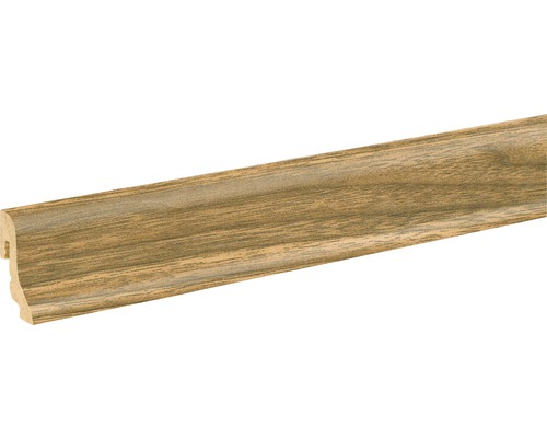 SKANDOR Sockelleiste Nussbaum FOWA028 FU18L 18,5 x 38,5 x 2400 mm Fußleiste aus Holz