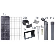 Zaunkomplett-Set ALBERTS Fix-Clip Pro® für Einschlaghülse 25 m x 102 cm anthrazit-thumb-0