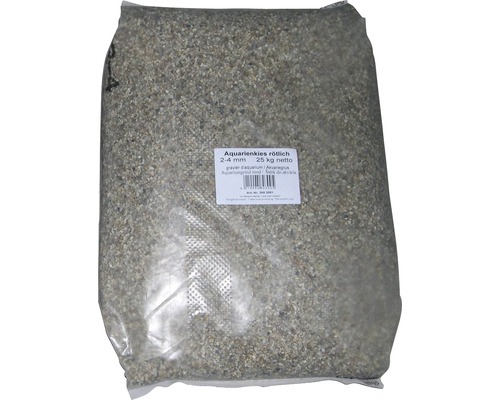 Sack Aquarienkies rötlich, Körnung 2 bis 4 Millimeter, 25 Kilogramm netto