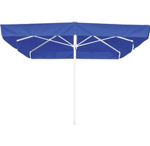 Quadratischer Sonnenschirm mit weißem Gestell