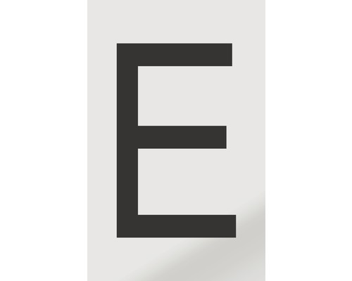 Aufkleber Buchstabe "E", Alu schwarz bedruckt 60x100 mm