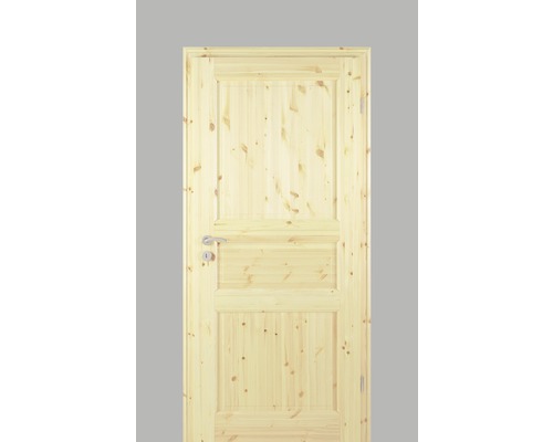 Pertura Landhaustür Fengur Kiefer lack 86,0x198,5 cm Links 02/03 Holztür mit Türgriff