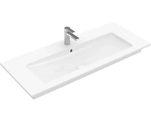 Villeroy & Boch Möbel-Waschtisch Venticello 120 cm weiß mit Beschichtung 4104CLR1 Weißes Villeroy & Boch Waschbecken mit Armatur