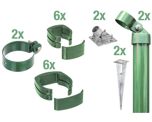 Zaunanschluss-Set ALBERTS FixClip zum Aufschrauben 150 cm grün