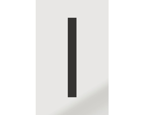 Aufkleber Buchstabe "I", Alu schwarz bedruckt 60x100 mm