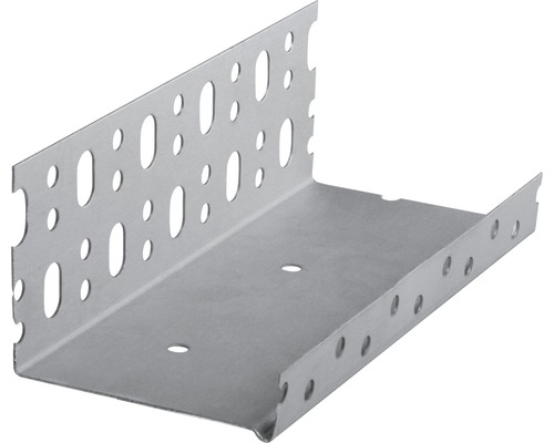 CATNIC Sockelprofil Aluminium für Dämmung 80 mm 2500 mm x 83 mm Gelochte Metallschiene zur Befestigung