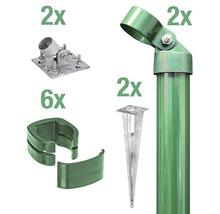 Eckpfosten ALBERTS Fix-Clip Pro® Set für Maschendrahthöhe 122 cm zum Aufschrauben grün-thumb-0