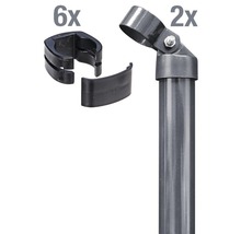 Eckpfosten ALBERTS Fix-Clip Pro® Set für Maschendrahthöhe 122 cm zum Einbetonieren anthrazit-thumb-0