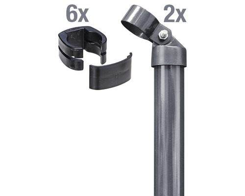 Eckpfosten ALBERTS Fix-Clip Pro® Set für Maschendrahthöhe 122 cm zum Einbetonieren anthrazit-0