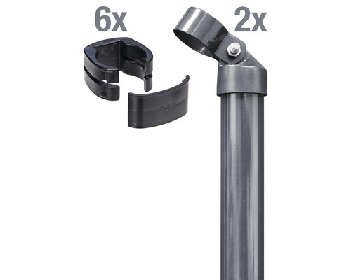 Eckpfosten ALBERTS Fix-Clip Pro® Set für Maschendrahthöhe 153 cm zum Einbetonieren anthrazit