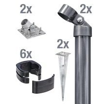 Eckpfosten ALBERTS Fix-Clip Pro® Set für Maschendrahthöhe 122 cm zum Aufschrauben anthrazit-thumb-0