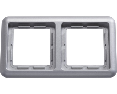 ROTH LANGE 57892 Abdeckrahmen 2-fach Plus silberplus Doppelrahmen für Schalter und Steckdosen