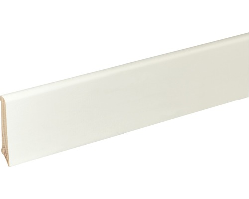 Sockelleiste S601 Buche weiß lack massiv 12 x 60 x 2400 mm Weiße Holzfußleiste