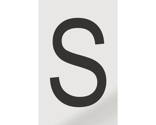 Aufkleber Buchstabe "S", Alu schwarz bedruckt 60x100 mm