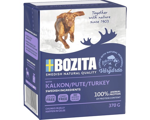 Hundefutter nass BOZITA Happen in Gelee mit Pute 370 g getreidefrei Bozita Hundefutter mit Truthahn, 370 Gramm