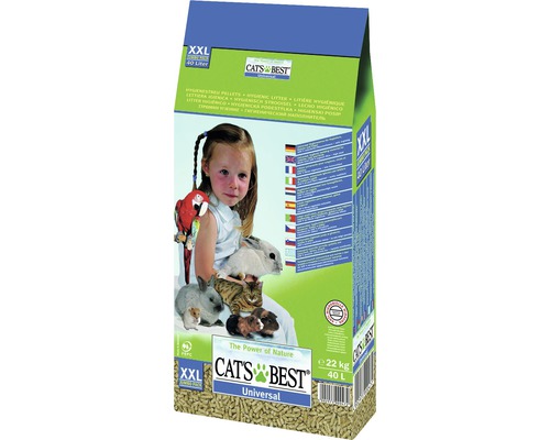 Heimtierstreu Cats Best Universal 40 l Cats Best Universal Hygiene Pellets 22 kg Packung