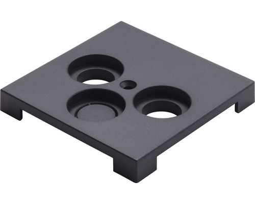 Quadratische Montageplatte mit drei runden Aussparungen