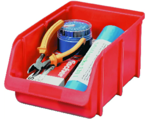 Rote Lagerbox mit Werkzeugen und Zubehör