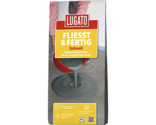 Lugato Ausgleichsmasse Fliesst & Fertig schnell 5 kg Lugato Fliesst und Fertig schnell selbstverlaufende Bodenausgleichmasse Verpackung
