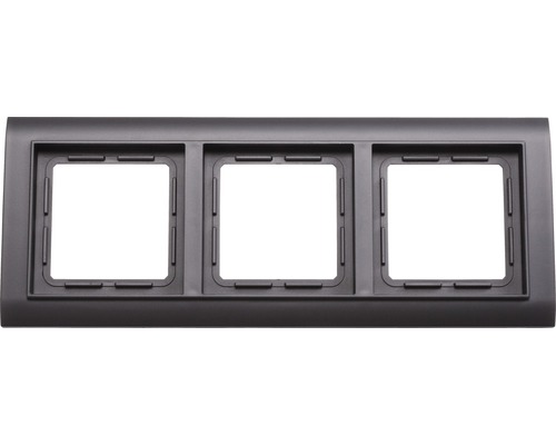 ROTH LANGE 59245 Abdeckrahmen 3-fach Primo schwarzgrau Dreifachrahmen für Schalter