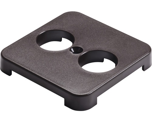 Quadratische Sockelplatte mit zwei Aussparungen