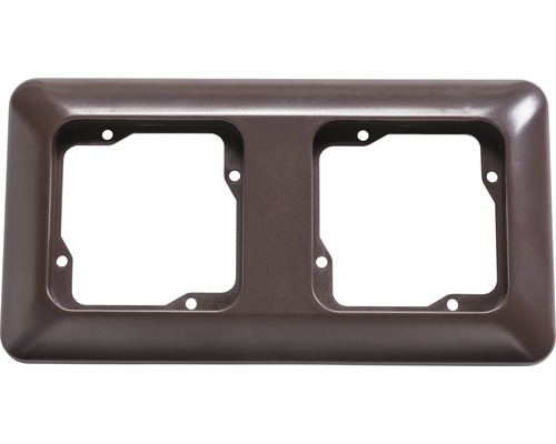 ROTH LANGE 59476 Abdeckrahmen 2-fach Basic braun Doppelrahmen für Schalter und Steckdosen
