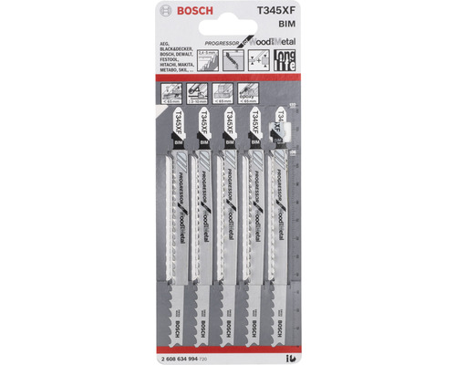 Bosch Stichsägeblätter T345XF Set zur Bearbeitung von Holz und Metall