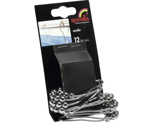 Spirella Anello Duschvorhangringe, 12 Stück