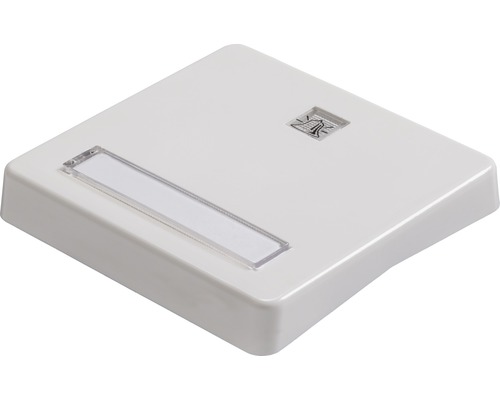 Quadratische Klingelplatte mit Klingelsymbol und Beschriftungsfeld