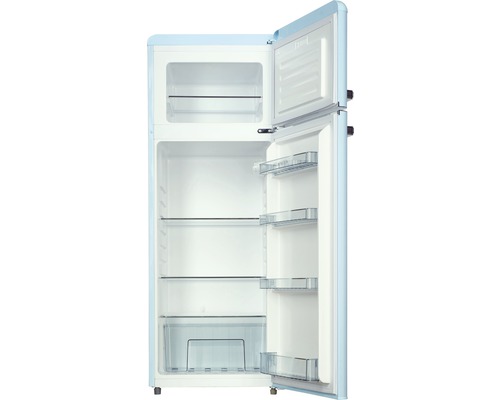 Offener, leerer Kühlschrank in Retro-Optik