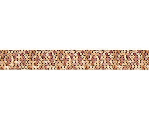 Küchenrückwand mySPOTTI Splash Cork Wall 450 x 60 cm Wein Korken Hintergrund