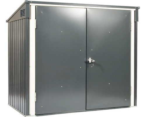 Mülltonnenbox DuraMax inkl. 2 Schlüssel 154,2x96x130,5 cm anthrazit Metall Gerätehaus mit Doppeltür und Schloss