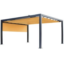 Pavillon Grau 500 x 500 cm Design 0867 orange mit Senkrechtmarkise-thumb-2