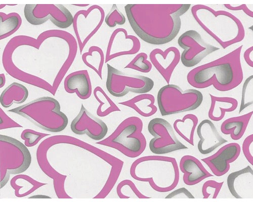 Wassertransferdruck Folie Herz-Muster CD-260 100 x 50 cm Dekoratives Papier mit Herzmuster