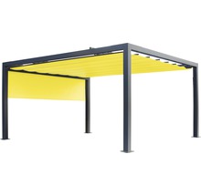 Pavillon Grau 500 x 300 cm Design 7703 gelb mit Senkrechtmarkise-thumb-2