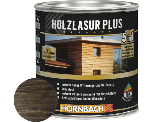 HORNBACH Holzlasur Plus ebenholz 375 ml