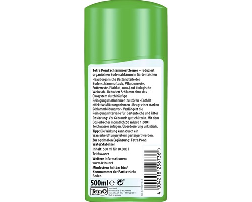 Tetra Pond Schlammentferner in einer 500 ml Flasche zur Reduzierung von organischem Schlamm in Gartenteichen