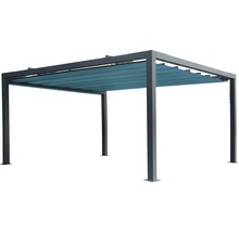 Pavillon Grau 300 x 300 cm Design 8901 blaugrau ohne Senkrechtmarkise-thumb-2