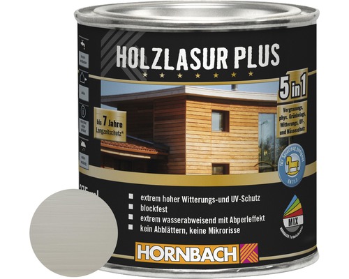HORNBACH Holzlasur Plus silbergrau 375 ml
