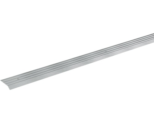 SKANDOR Anpassungsprofil silber eloxiert gelocht 5x29x2700 mm Treppenkantenprofil aus Aluminium mit Rillen