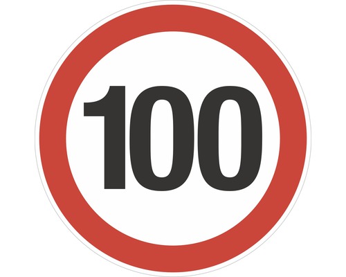 Aufkleber "Kilometerlimit 100 km/h" Ø200 mm