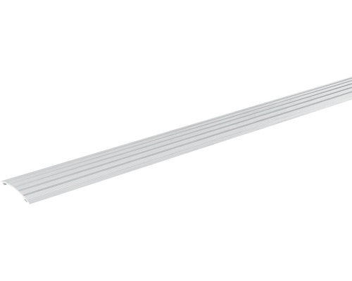 SKANDOR Anpassungsprofil silber eloxiert selbstklebend 4,5x40x2700 mm Aluminium Übergangsprofil mit geriffelter Oberfläche