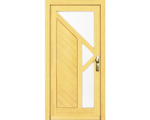 Holztür mit Glasausschnitt und diagonaler Füllung