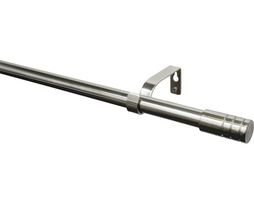 Gardinenstangen Set ausziehbar Zylinder edelstahl-optik 120-210 cm Ø 16/19 mm