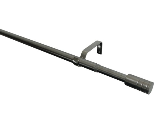 Gardinenstangen Set ausziehbar Zylinder edelstahl-optik 190-340 cm Ø 16/19 mm