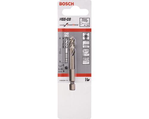 Bosch HSS-CO Blechbohrer, 65 mm lang
