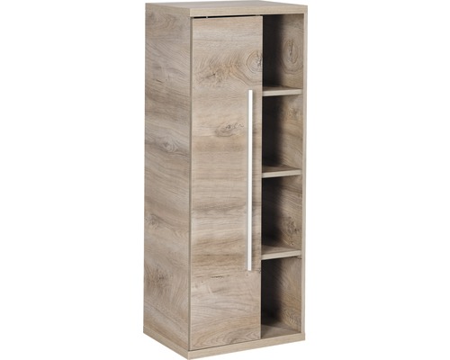 Midischrank FACKELMANN Stanford Eiche 106x42x32 cm 80037 Schrank mit Tür und offenen Regalen in Holzoptik